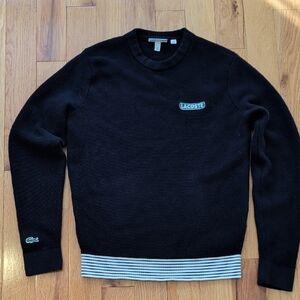 Lacoste Wool Blend Crewneck Sweater Navy Blue